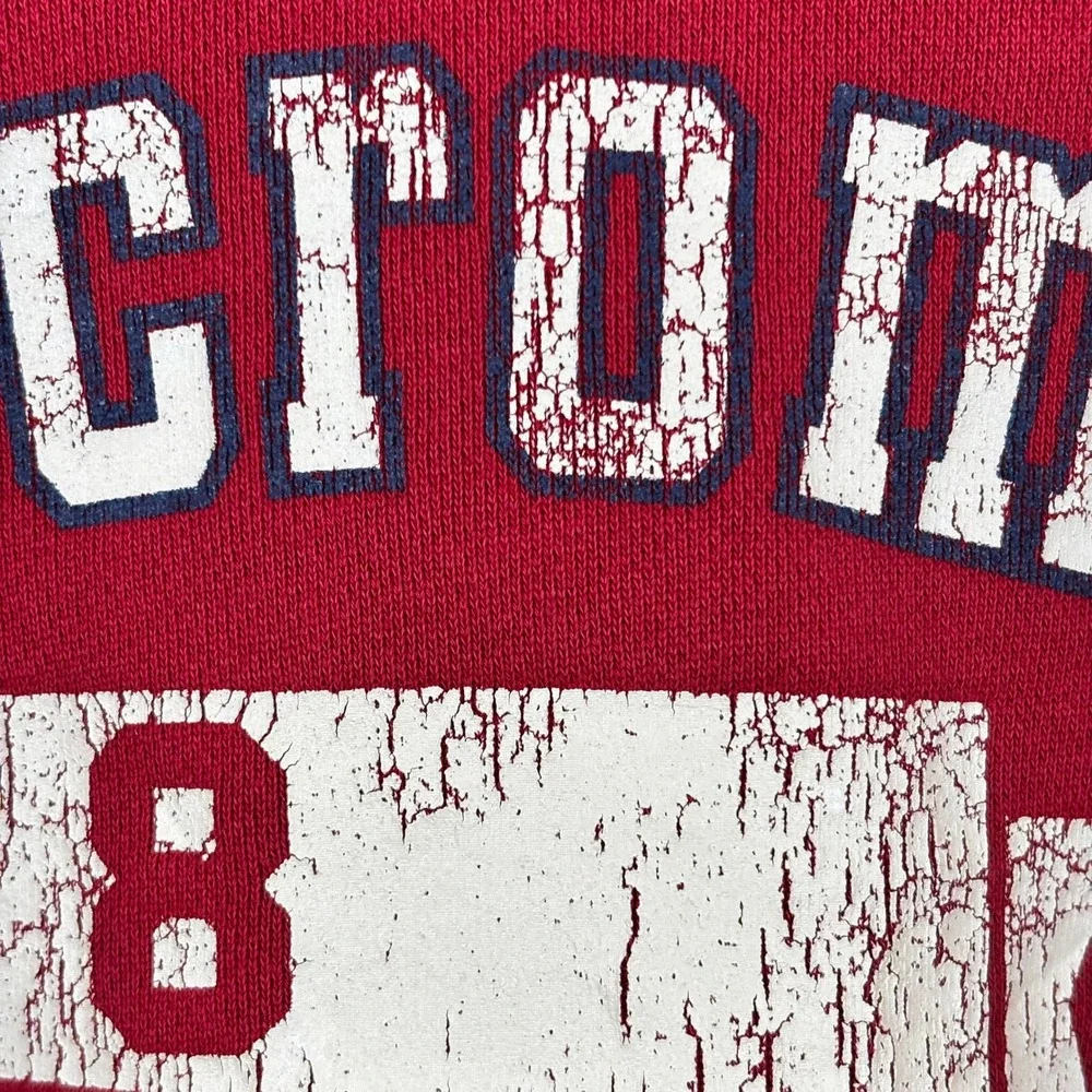 VTG Abercrombie & Fitch Crewneck Sweatshirt Women's XL Red USA Y2K Collegiate - Picture 8 of 10